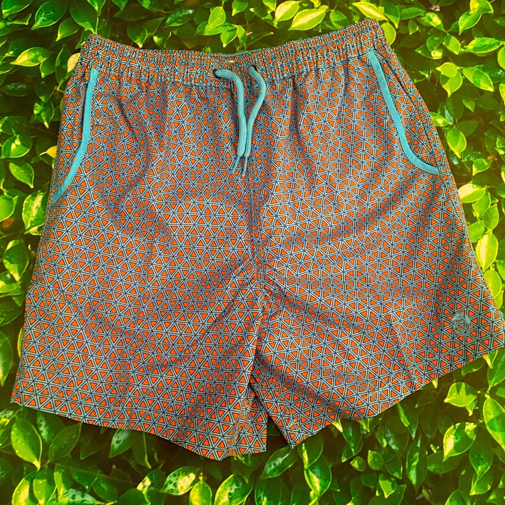 NWT Jr. Swim Turquoise & Orange Boys Bathing Suit - 14/16